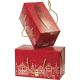 Pudełko prezentowe w kolorach czerwonym i złotym